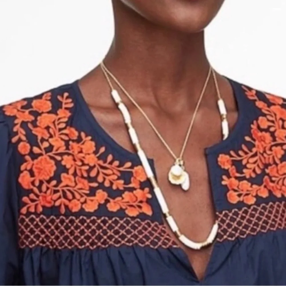 J. CREW Leda Embroidered Popover Dress (XS)
